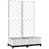 vidaXL Jardinière avec treillis Blanc 80x40x121,5 cm PP
