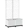 vidaXL Jardinière avec treillis Blanc 80x40x136 cm PP
