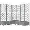 vidaXL Jardinière avec treillis Gris clair 120x120x121,5 cm PP