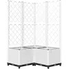 vidaXL Jardinière avec treillis Blanc 80x80x136 cm PP