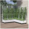 vidaXL Jardinière avec treillis Blanc 120x120x121,5 cm PP