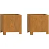 vidaXL Jardinières avec pieds 2 pcs Rouillé 32x30x33 cm Acier corten