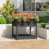vidaXL Jardinière avec étagère Gris 82,5x82,5x81 cm Bois massif de pin