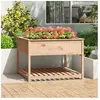 vidaXL Jardinière avec étagère 111,5x111,5x81 cm Bois massif de pin