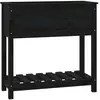 vidaXL Jardinière avec étagère Noir 82,5x34,5x81 cm Bois massif de pin