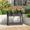 vidaXL Jardinière avec étagère Gris 82,5x34,5x81 cm Bois massif de pin