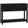 vidaXL Jardinière avec étagère Noir 111,5x34,5x81cm Bois massif de pin