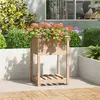 vidaXL Jardinière avec étagère 54x54x81 cm Bois massif de pin