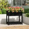 vidaXL Jardinière avec étagère Noir 82,5x54x81 cm Bois massif de pin