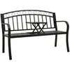 vidaXL Vidaxl Banc De Jardin Avec Table Noir 120 Cm Acier