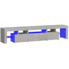 vidaXL Meuble TV avec lumières LED Gris béton 200x36,5x40 cm