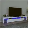 vidaXL Meuble TV avec lumières LED Blanc 230x36,5x40 cm