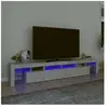 vidaXL Meuble TV avec lumières LED Gris béton 230x36,5x40 cm