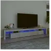 vidaXL Meuble TV avec lumières LED Gris béton 260x36,5x40 cm