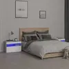 vidaXL Tables de chevet 2 pcs et lumières LED Sonoma gris 60x35x40 cm