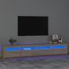 vidaXL Meuble TV avec lumières LED Chêne sonoma 240x35x40 cm