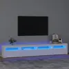 vidaXL Meuble TV avec lumières LED Blanc 240x35x40 cm