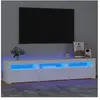 vidaXL Meuble TV avec lumières LED Blanc 180x35x40 cm