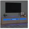 vidaXL Meuble TV avec lumières LED Chêne sonoma 180x35x40 cm