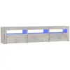 vidaXL Meuble TV avec lumières LED Gris béton 180x35x40 cm