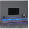 vidaXL Meuble TV avec lumières LED Gris béton 270x35x40 cm