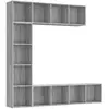 vidaXL Ensemble bibliothèque/meuble TV 3 pcs Sonoma gris 180x30x180 cm