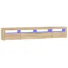 vidaXL Meuble TV avec lumières LED Chêne sonoma 240x35x40 cm