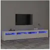 Vidaxl - Meuble tv avec lumières led Blanc 240x35x40 cm Blanc