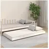 vidaXL Cadre de lit Blanc 75x190 cm Bois de pin massif