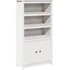 vidaXL Buffet haut Blanc 80x35x154 cm Bois massif de pin