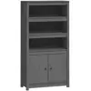 vidaXL Buffet haut Gris 80x35x154 cm Bois massif de pin