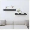 vidaXL Étagères murales 2 pcs Gris 50x12x9 cm Bois de pin massif