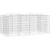 vidaXL Lit surélevé à gabions arqué 200x100x100 cm Fer galvanisé