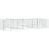 vidaXL Lit surélevé à gabions arqué 400x100x100 cm Fer galvanisé