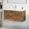 Vidaxl - Meuble lavabo avec bassin intégré Chêne fumé Bois d'ingénierie