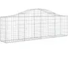 vidaXL Panier de gabions arqué 200x30x60/80 cm Fer galvanisé