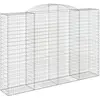 vidaXL Panier de gabions arqué 300x50x200/220 cm Fer galvanisé