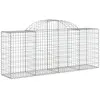 vidaXL Panier de gabions arqué 200x50x80/100 cm Fer galvanisé