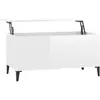 vidaXL Table basse Blanc brillant 90x44,5x45 cm Bois d'ingénierie