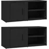 vidaXL Meubles TV 2 pcs Noir 80x31,5x36 cm Bois d'ingénierie