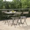 vidaXL Chaises de bistrot pliantes 4 pcs Gris Résine tressée et acier