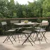 vidaXL Chaises de bistrot pliantes 6 pcs Gris Résine tressée et acier
