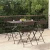 vidaXL Chaises de bistrot pliantes 4pcs Marron Résine tressée et acier