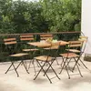 vidaXL Chaises de bistrot pliantes 6 pcs Bois de teck solide et acier