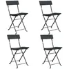 vidaXL Chaises de bistrot pliantes 4 pcs Noir Résine tressée et acier