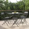vidaXL Chaises de bistrot pliantes 6 pcs Noir Résine tressée et acier