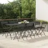 vidaXL Chaises de bistrot pliantes 8 pcs Noir Résine tressée et acier