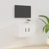 vidaXL Meuble TV mural Blanc 57x34,5x40 cm