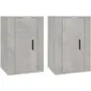 vidaXL Meubles TV muraux 2 pcs Gris béton 40x34,5x60 cm