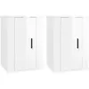 vidaXL Meubles TV muraux 2 pcs Blanc brillant 40x34,5x60 cm